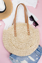 Load image into Gallery viewer, Straw Circle Tote
