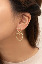 Load image into Gallery viewer, Cara Heart Drop Earrings
