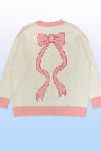 Load image into Gallery viewer, Varsity knit bow cardigan
