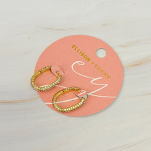 Load image into Gallery viewer, Shine Covered Oval Hoop Earrings
