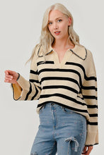 Load image into Gallery viewer, Stripe Pattern Knit Sweater
