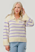 Load image into Gallery viewer, Stripe Pattern Knit Sweater
