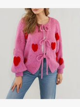 Load image into Gallery viewer, Front tie heart cardigan
