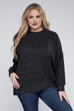 Load image into Gallery viewer, Plus Brushed Melange Drop Shoulder Sweater
