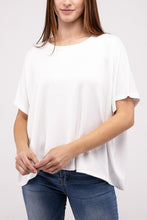 Load image into Gallery viewer, Ribbed Striped Oversized Short Sleeve Top
