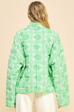 Load image into Gallery viewer, Vintage Print Open Front Jacket with Pockets [NEON GREEN]
