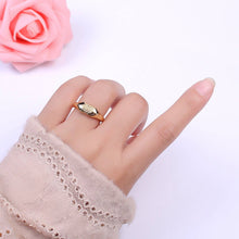 Load image into Gallery viewer, Dainty Gold F Off  Adjustable Signet Ring
