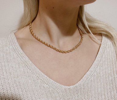 Thick Gold Swirl Necklace